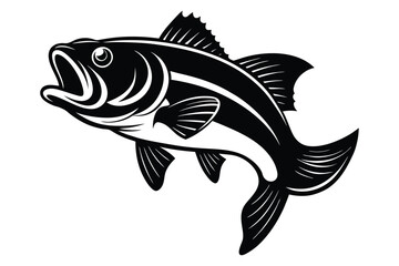 fish silhouette vector illustration with white background