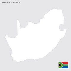 South Africa map and flag vector art