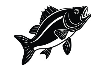 fish silhouette vector illustration with white background