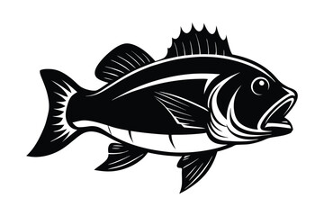 fish silhouette vector illustration with white background