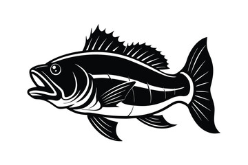 bass fish silhouette vector illustration