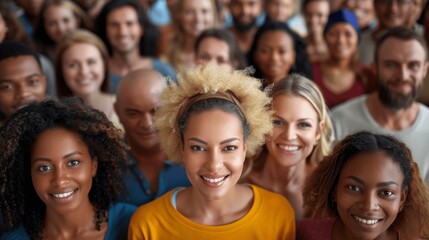 Diverse Group of Smiling People of All Ages and Ethnicities