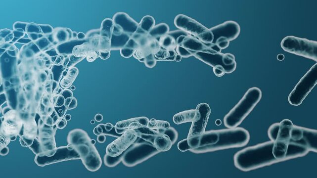 Enterobacteriaceae, gram-negative rod-shaped bacteria, part of intestinal microbiome and causative agents of different infections, 3D rendering. Escherichia coli, Klebsiella, Enterobacter and other