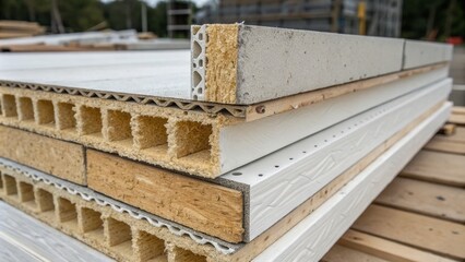 "High-Resolution Macro Shot of SIP Panel Building Insulation"