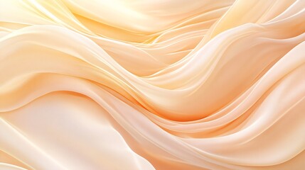 Obraz premium Luxurious creamy satin fabric draping elegantly with smooth texture, capturing a sense of elegance and softness in a warm light setting.