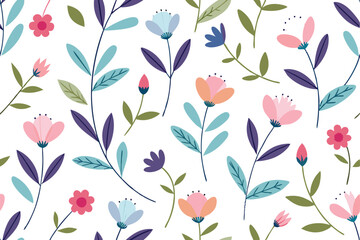 seamless pattern with tulips vector illustration