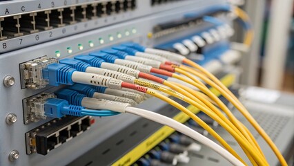 Intricate Fiber Optic Cable Schematic - Macro Photography
