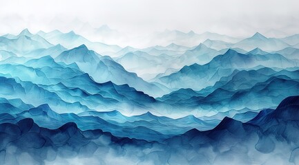 Obraz premium Abstract ocean water waves watercolor pencil art 