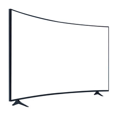 Obraz premium Curved TV Screen Mockup Isolated on White.