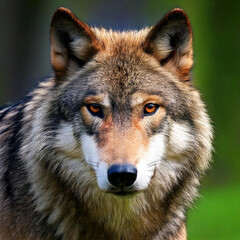 Obraz premium Wolf in free nature portrait