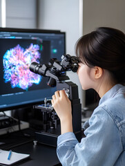 Naklejka premium Interactive Holographic Learning: Students and Teachers Using VR, AR, and AI in a Futuristic Classroom with Models, Digital Maps, and Virtual Worlds for Immersive Education