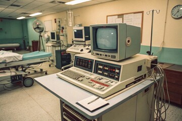 Vintage Computer Control Panel in Surgical Room
