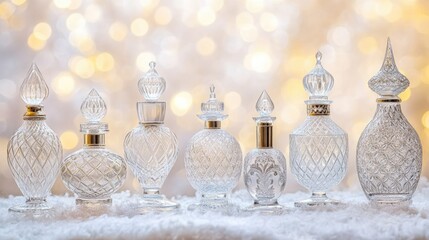 Elegant Crystal Perfume Bottles on Soft Background