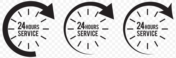 24 hour service vector design with telephone illustration. eps 10.