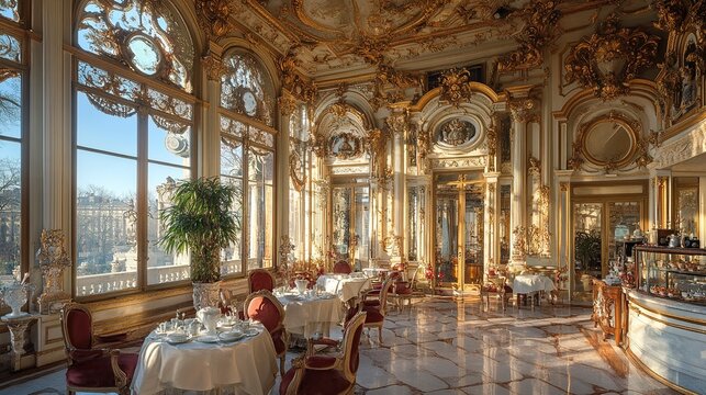Elegant Parisian Cafe Interior