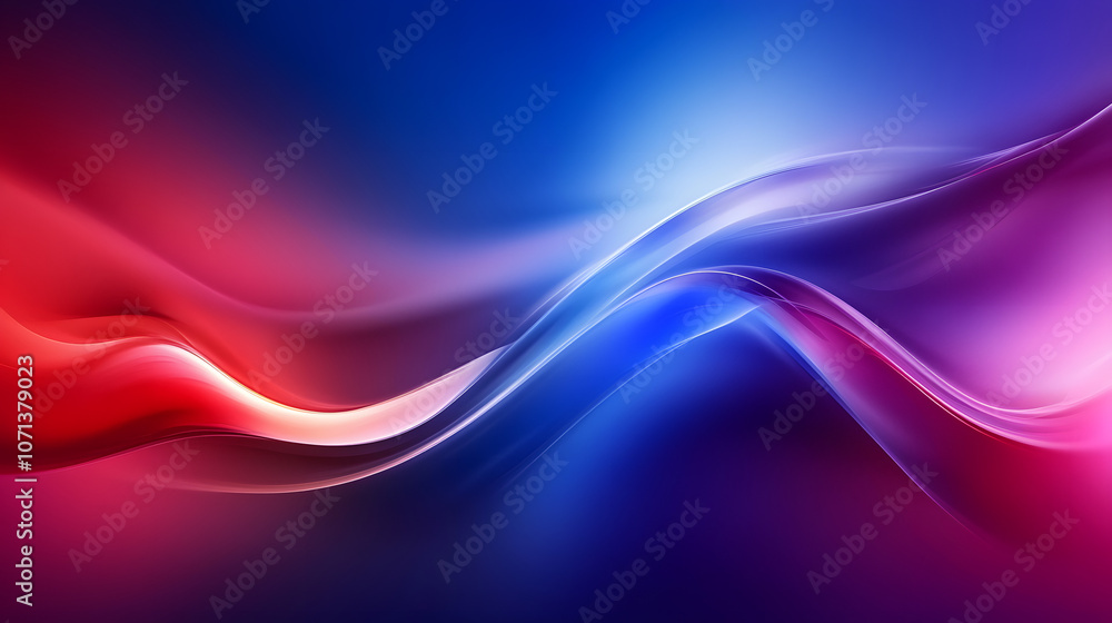 Poster abstract background with red and blue waves.