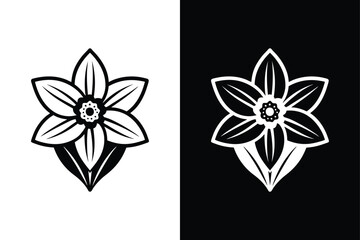 Fototapeta premium Stylish Daffodil Silhouette. Vector Icons for Flower Symbol Illustrations