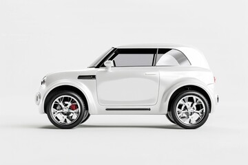 Fototapeta premium Hyper-Realistic 3D Compact Urban Electric Car with Matte Pastel Finish and Minimalist Design