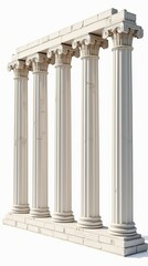 Fototapeta premium Greek architectural columns isolated on a white background