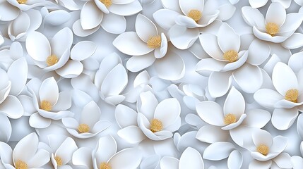 Fototapeta premium Soft Magnolia Flower Pattern for Seamless Design