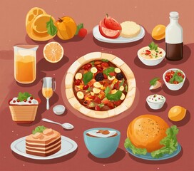 Mouthwatering Food and Drink Photography Featuring Delicious Meals, Refreshing Beverages, and Vibrant Ingredients