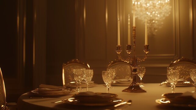 Elegant Dining Experience in Refined Setting with Vintage Decor and Soft Lighting