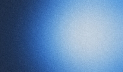 Light blue white illuminated spots on black, grainy color gradient background, noise texture effect, copy space