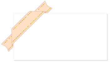 リボンをかけたチケット風のフレーム　ピンク金