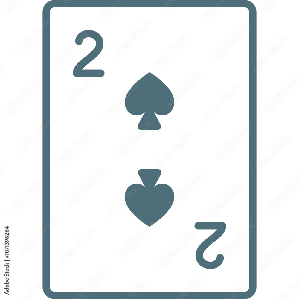 Poster a two of spades playing card displayed against a clean, white background showcasing its unique desig