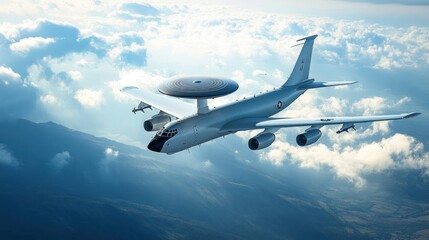 Naklejka premium Advanced aviation radar system for military aircraft, featuring state-of-the-art digital tracking technology.