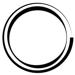 Naklejka premium Abstract paint stroke circle element. circular frame