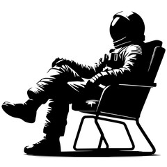 Silhouette of an astronaut sitting in a chair © Breck