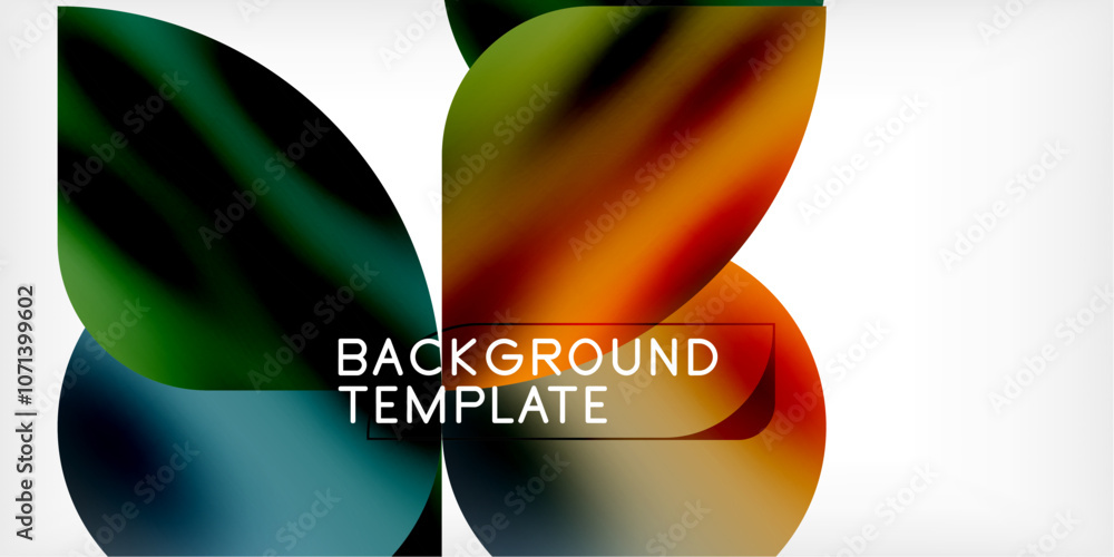 Aufkleber color geometric shapes background shadow circles
