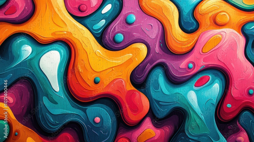 Aufkleber abstract colorful pattern with liquid shapes.