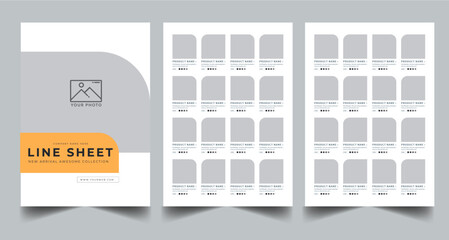  Line Sheet, Product Catalog Design Layout Template With 3 page design concept

