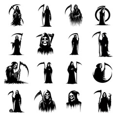 grim reaper black white silhouette