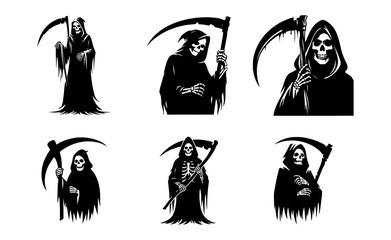 grim reaper black white silhouette