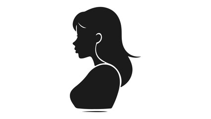 silhouette of a woman, silhouette illustration of a girl in vector