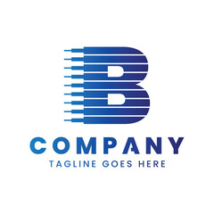 Letter B Dynamic Technology Logo, symbolizing innovation, speed, and advancement