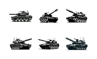 Tank black white silhouette