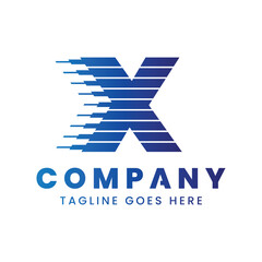 Letter X Dynamic Technology Logo, symbolizing innovation, speed, and advancement