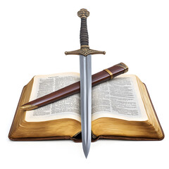 The Bible with a sword in front of it