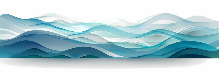 Abstract wavy lines in shades of blue on a white background.
