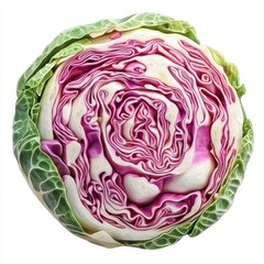 Fototapeta premium Art Nouveau style coleslaw, detailed patterns, isolated on a white background.