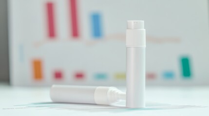 Minimalist nasal spray bottle onwhite background, clean andmodern design for respiratoryhealth and welness.