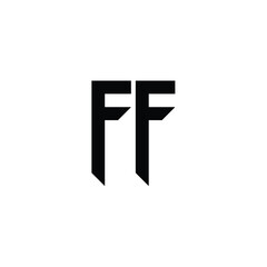 Obraz premium FF monogram logo design letter text name symbol monochrome logotype alphabet character simple logo