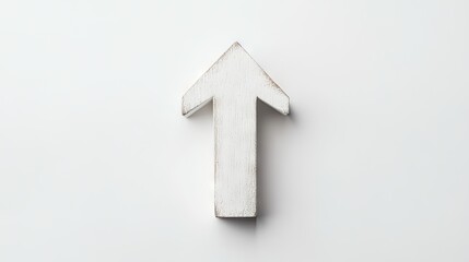Simple White Arrow Icon on Plain Background