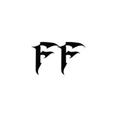 Naklejka premium FF monogram logo design letter text name symbol monochrome logotype alphabet character simple logo