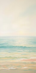 Fototapeta premium Abstract painting of a serene summer seascape with soft, pastel hues and gentle light, pastel, painting