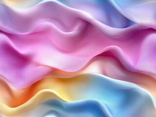 Obraz premium Pastel Wave Patterns, A vibrant design featuring soft gradient waves and playful shadows, perfect for modern decor or digital backgrounds